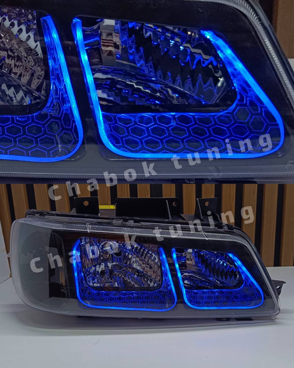 چراغ جلو پژو 405 طرح پارس برند FTN کفخواب آّبی پررنگ داخل مشکی