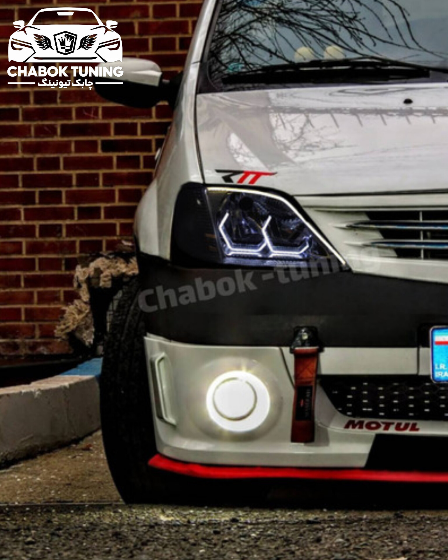 چراغ  اسپرت تندر ال90 طرح i8 با ابرو سفیدداخل کروم