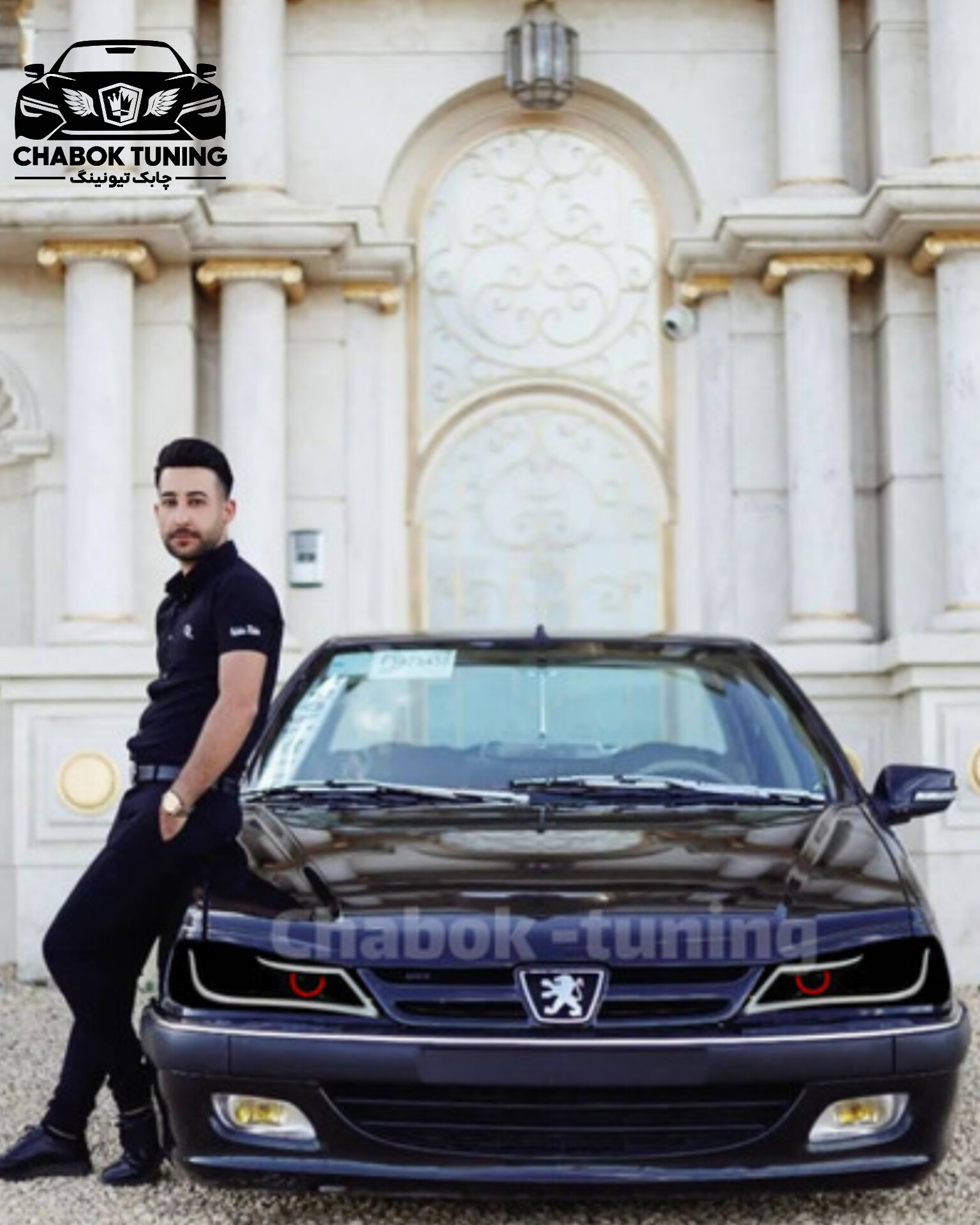 چراغ جلو پژو پرشیا طرح آکورد سفید  با حلقه قرمز