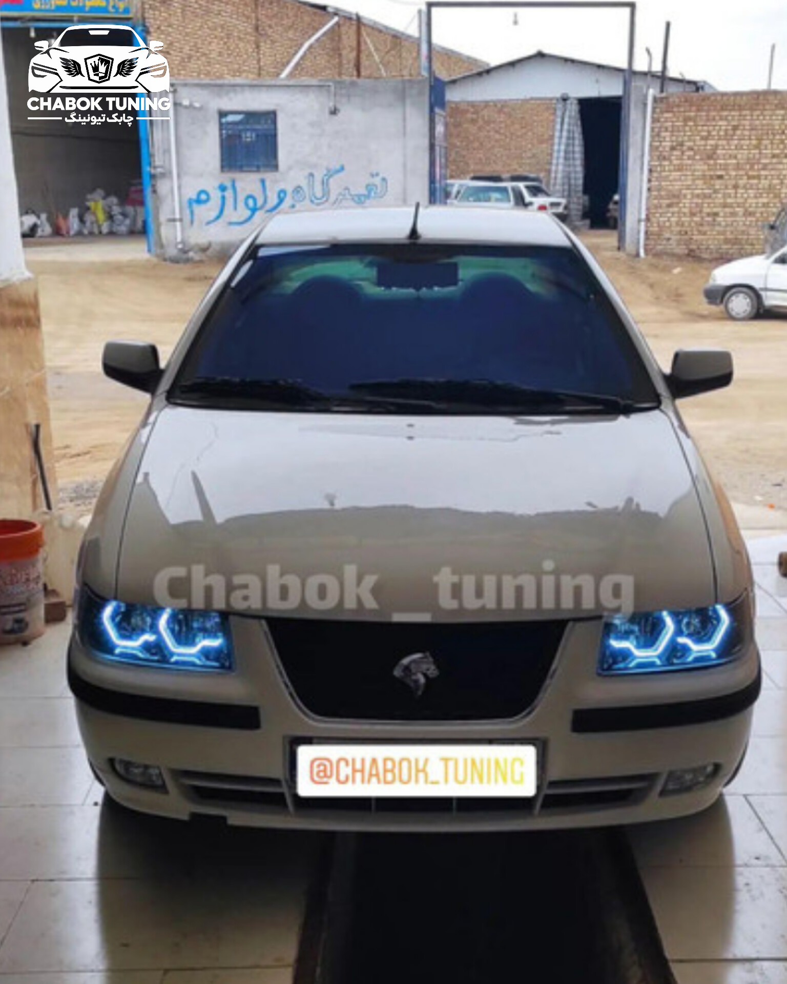 چراغ جلو سمند طرح i8 سه بعدی آیس بلو