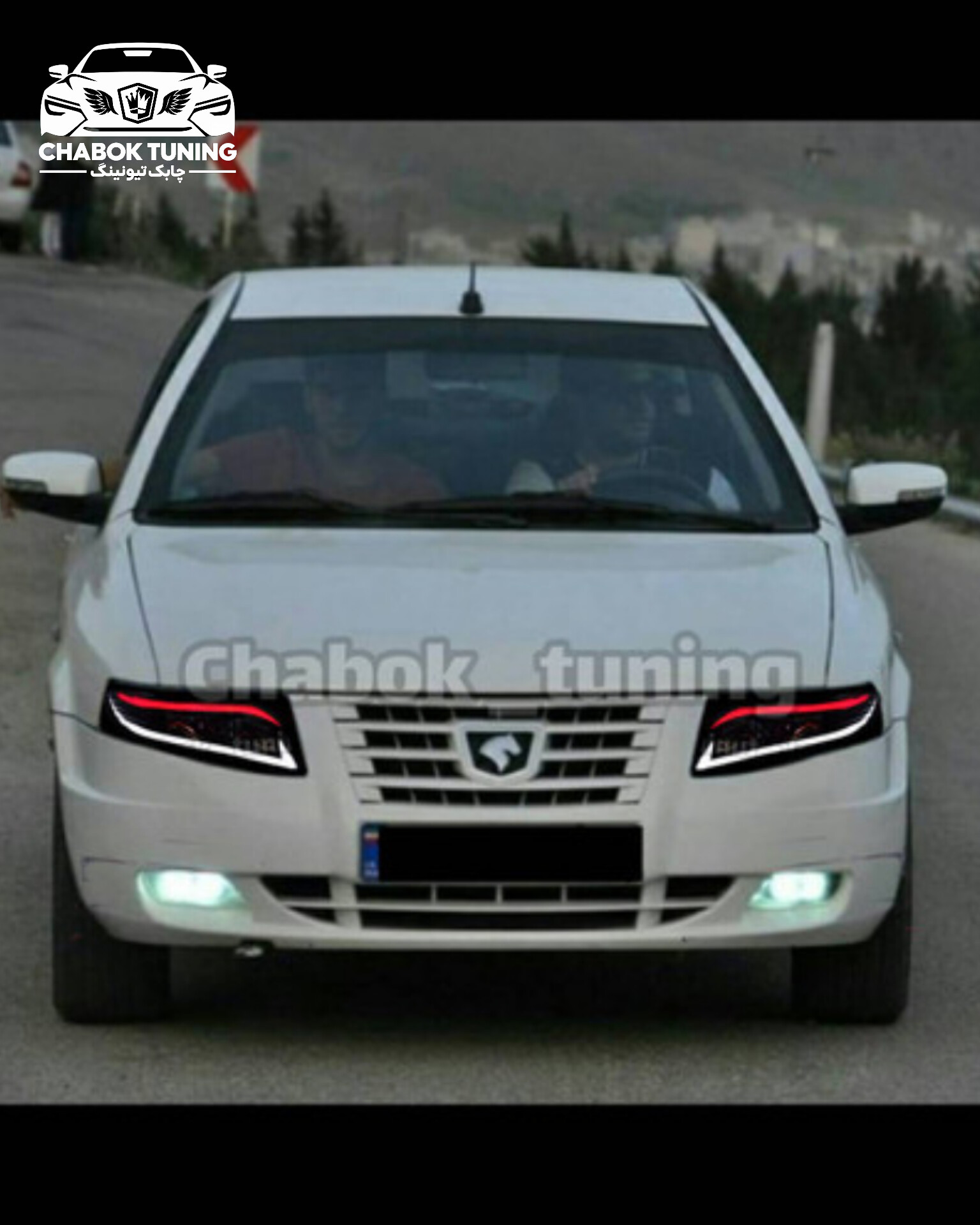 چراغ جلو سمند سورن طرح شارک  ابرو قرمز