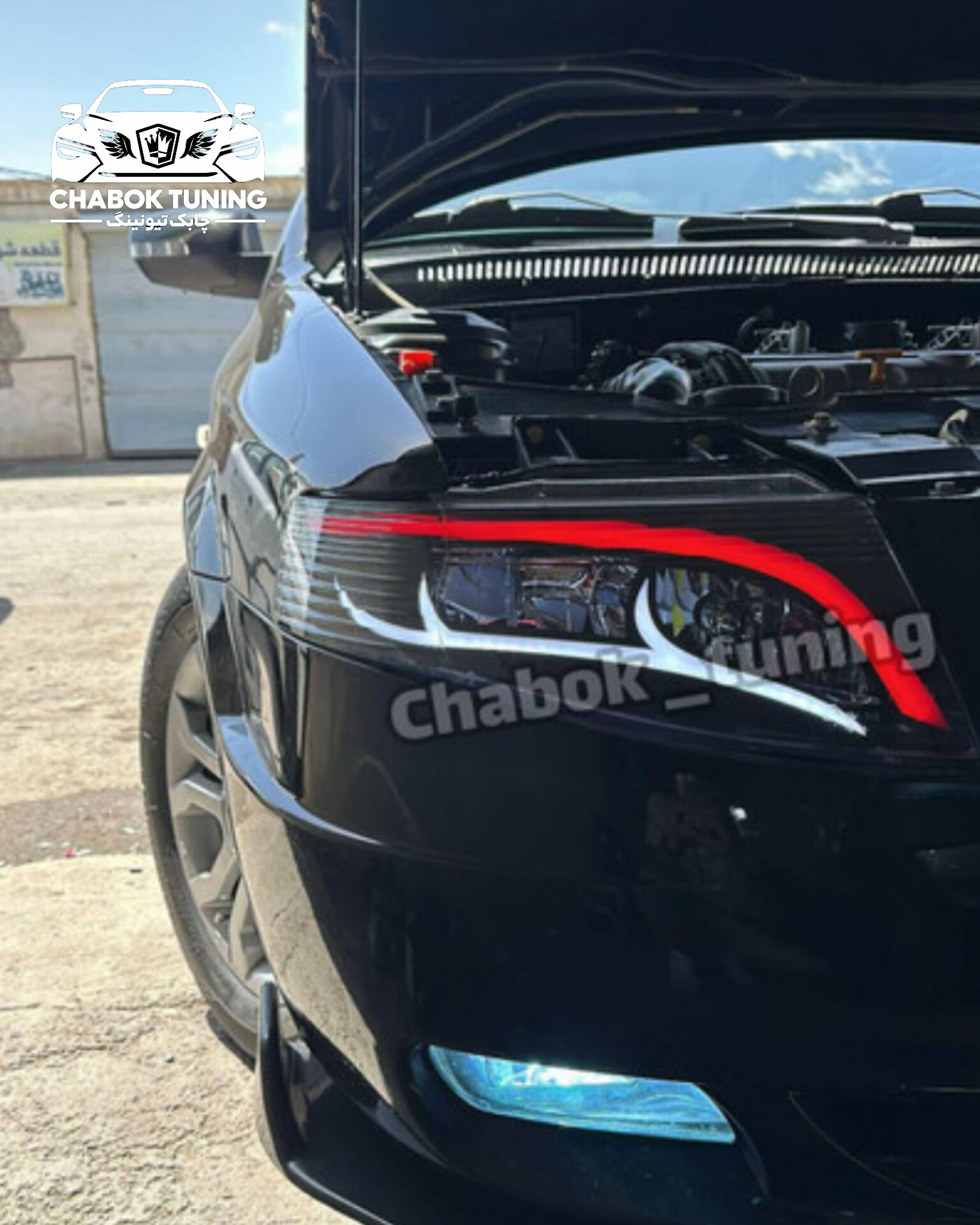چراغ جلو سمند سورن طرح شاخ گوزنی ابرو قرمز