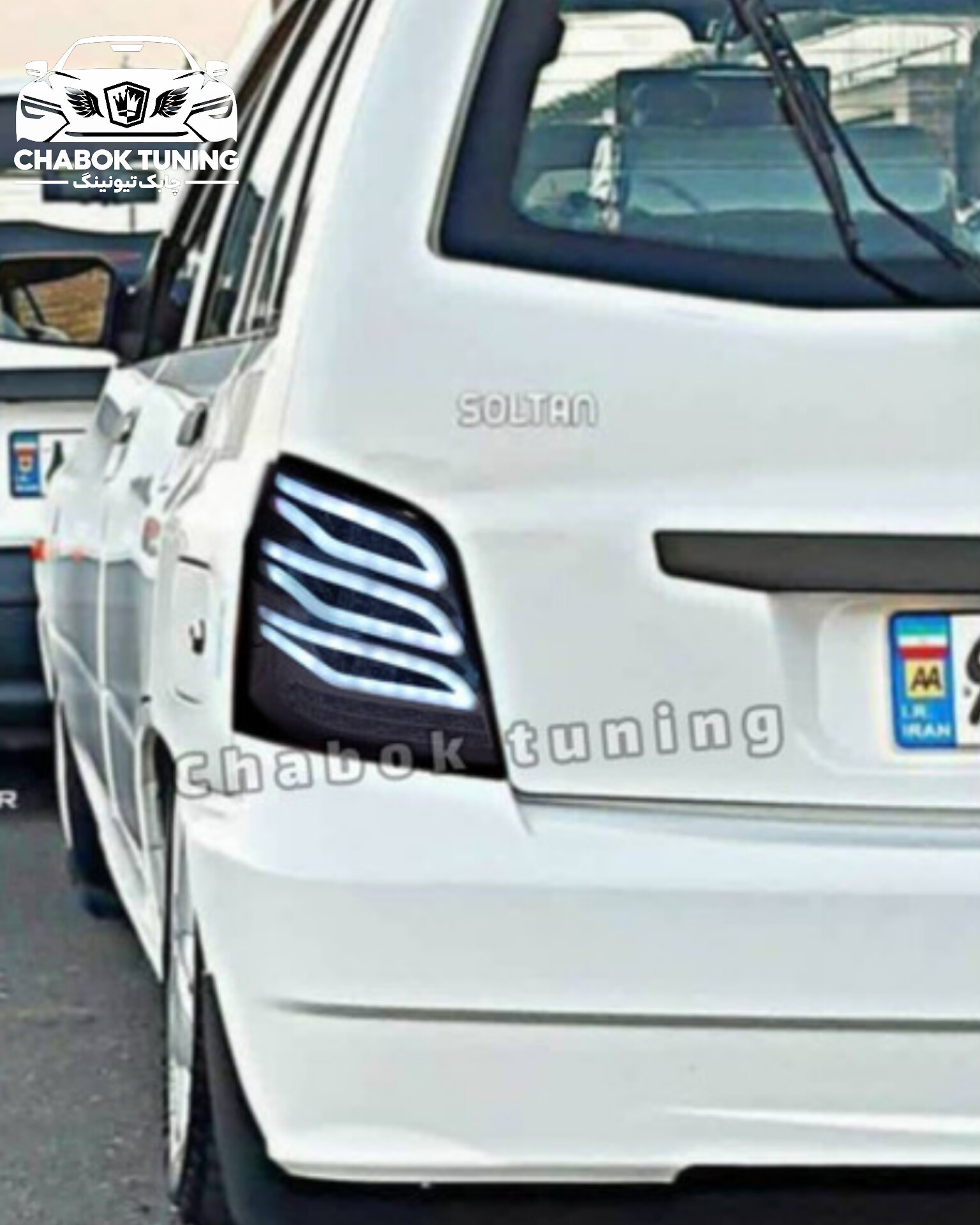 چراغ عقب پراید ۱۱۱ طرحs500 سفید طلق دودی